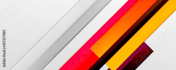 Fototapeta Color abstract lines trendy geometric background for business or technology presentation, internet poster or web brochure cover, wallpaper