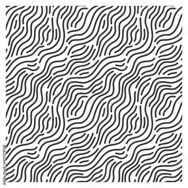 Fototapeta Seamless pattern with waves. Design for backdrops with sea, rivers or water texture. Repeating texture. Figure for textiles. Print for the cover of the book, postcards, t-shirts. Surface design.
