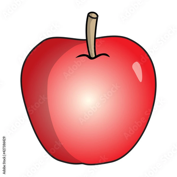 Fototapeta apple vector illustration,isolated on white background