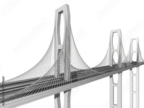 Obraz bridge on a white background