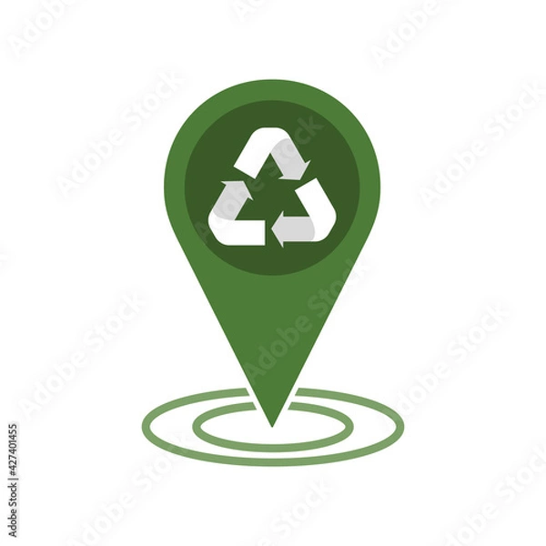 Fototapeta Recycle point simbol vector isolated