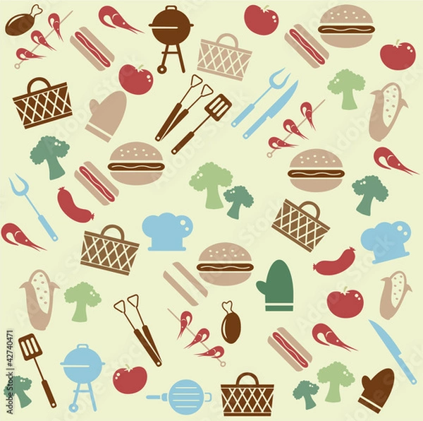 Fototapeta Barbeque pattern
