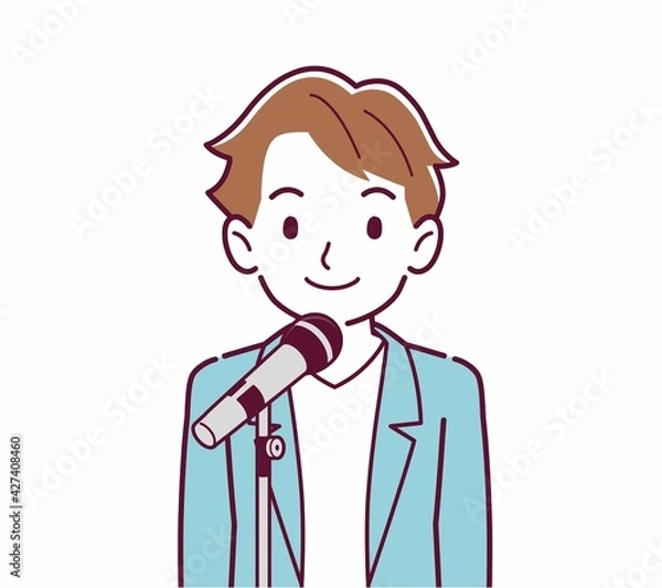 Fototapeta マイクで歌う人