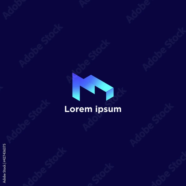 Obraz Abstract M Letter Logo Design