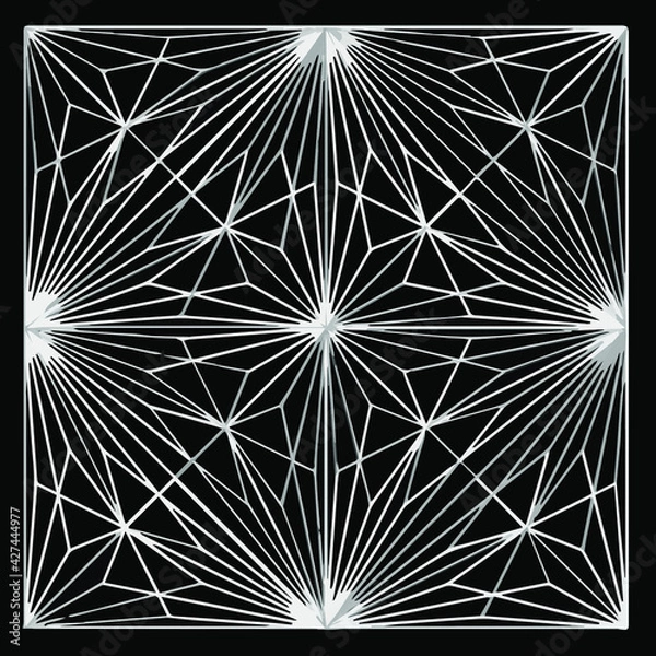 Obraz Black and white geometric pattern.