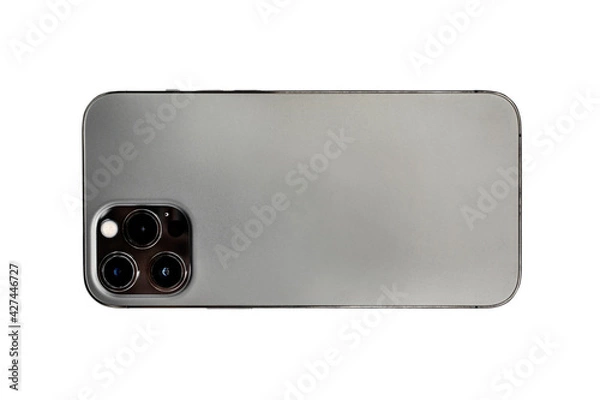 Obraz Isolated smartphone on white background, back side, lens, camera