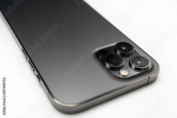 Obraz Close up of smartphone camera triple lens