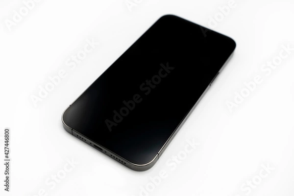 Fototapeta Isolated phone on white background front usb-c, speaker