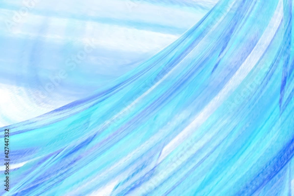 Fototapeta Blue flowing liquid waves abstract motion blurred background.