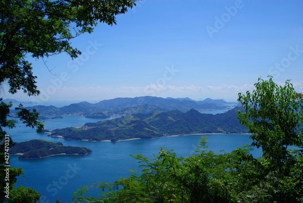 Obraz 竜王山展望台から見た多島美の瀬戸内風景
