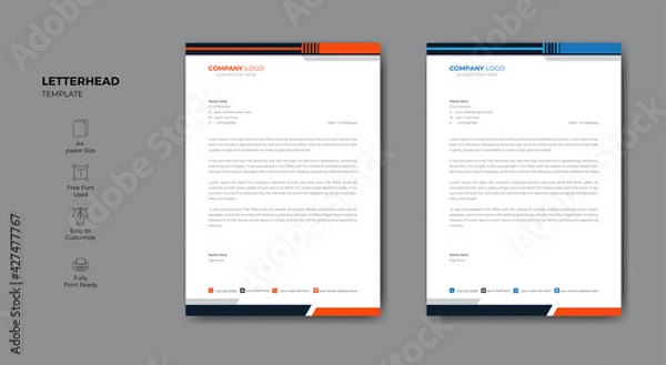Fototapeta  Abstract corporate professional letterhead template for your design project.