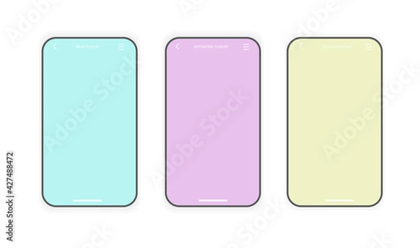 Obraz Smartphone mockups in pastel colors