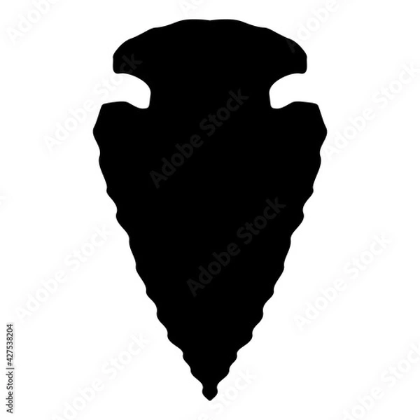 Fototapeta Arrowhead  Silhouette with Rough Edges Black Isolated Vector Illustration
