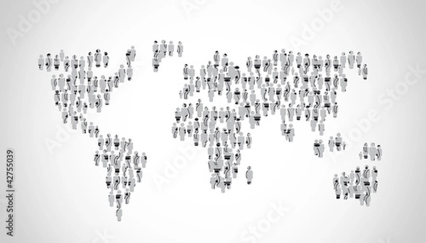 Obraz Weltkarte Grau