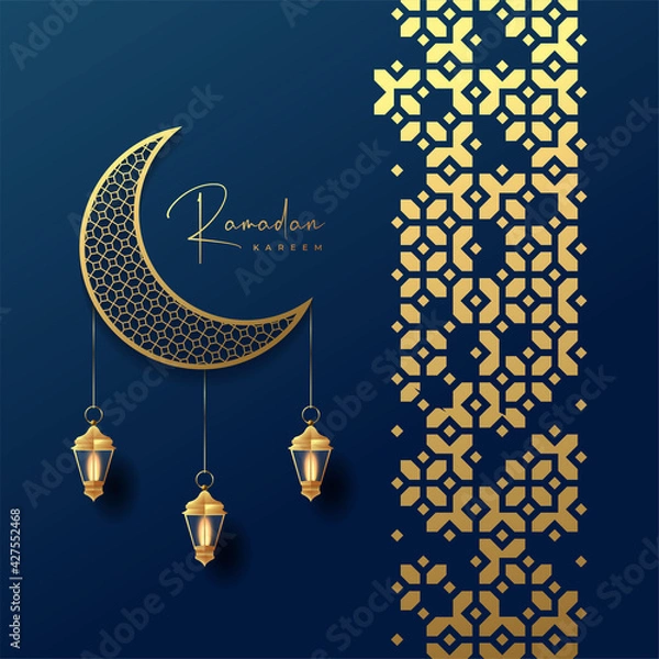 Obraz ramadan kareem greeting card background vector illustration