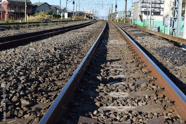 Fototapeta 常磐線の鉄道線路