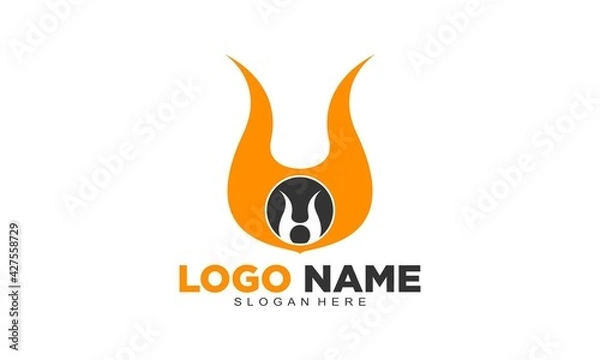 Fototapeta Circle with fire icon