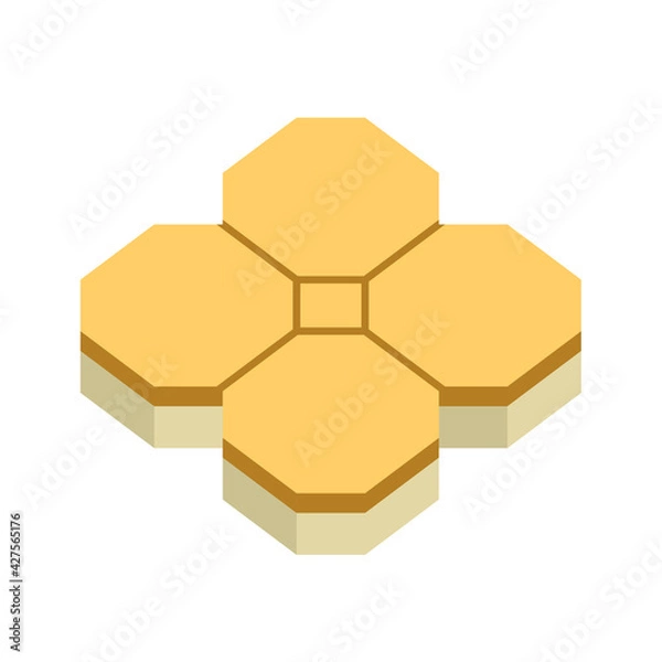 Fototapeta Concrete paver block pavement floor or brick vector icon. For landscape, outdoor, garden by paving on ground to create truncated square tiling pattern. That sidewalk, road, patio, path, street walkway