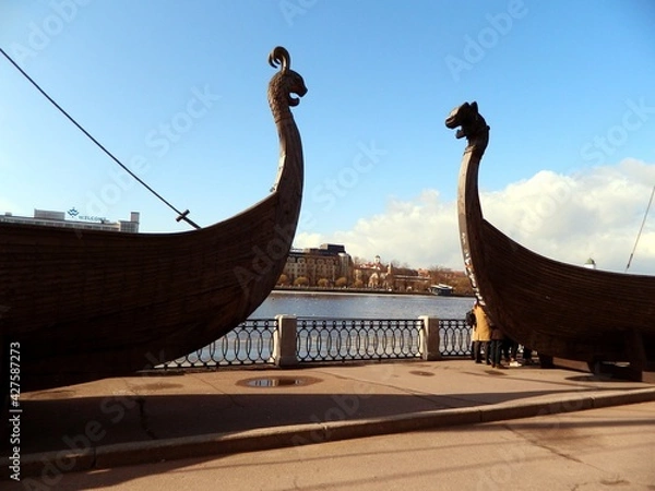 Obraz старинные ладьи викингов