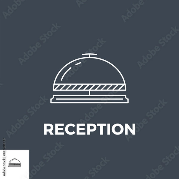 Fototapeta Reception Thin Line Vector Icon. Flat icon isolated on the black background. Editable EPS file. Vector illustration.