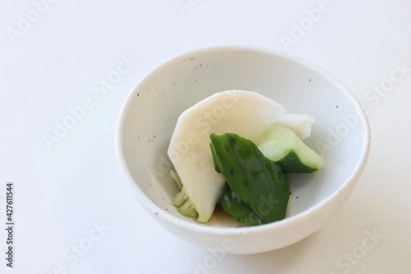Obraz 胡瓜と蕪の浅漬け