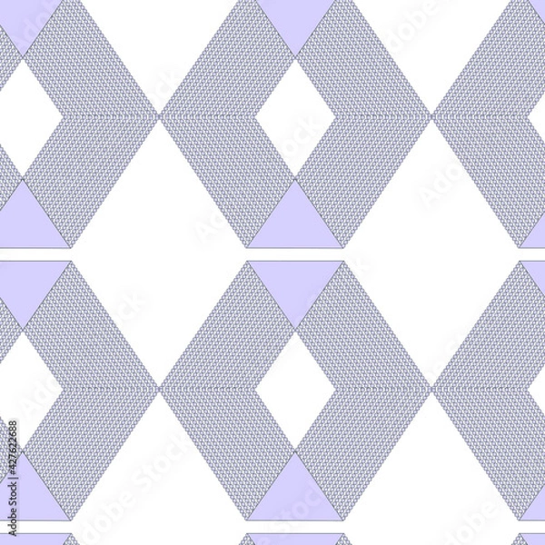 Obraz Seamless patterns. Rhombuses are made up of circles and triangles. Geometric figures. Calm soft color.