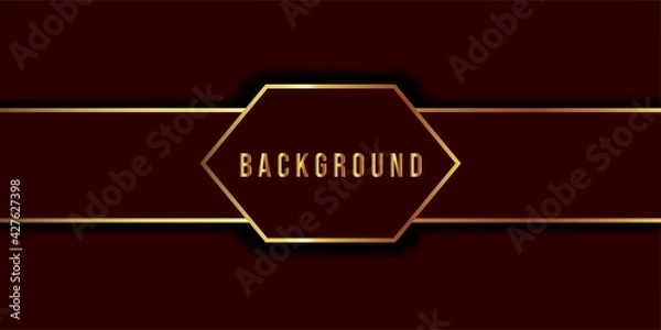 Obraz red background with gold line