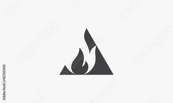 Fototapeta caution fire vector illustration on white background. creative icon.