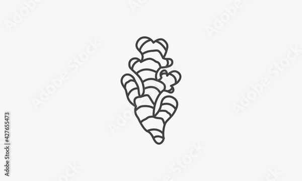 Obraz line icon ginger vector illustration. isolated on white background.