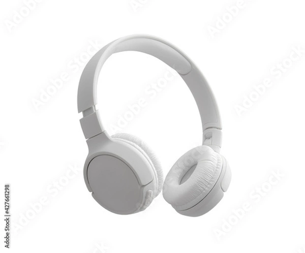 Obraz Pojedyncze białe słuchawki bezprzewodowe Bluetooth