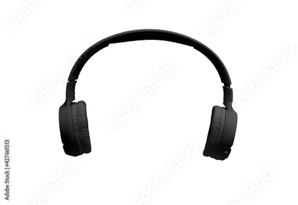 Obraz single black bluetooth wireless headphones