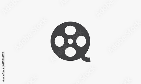 Fototapeta film roll icon. vector illustration on white background.