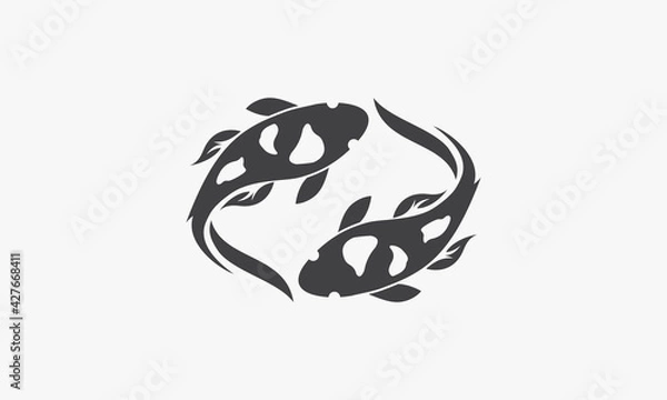 Obraz koi fish icon. vector illustration. isolated on white background.