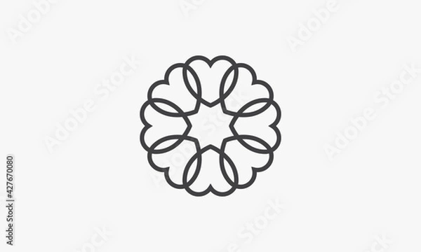 Obraz circular line heart icon design vector.