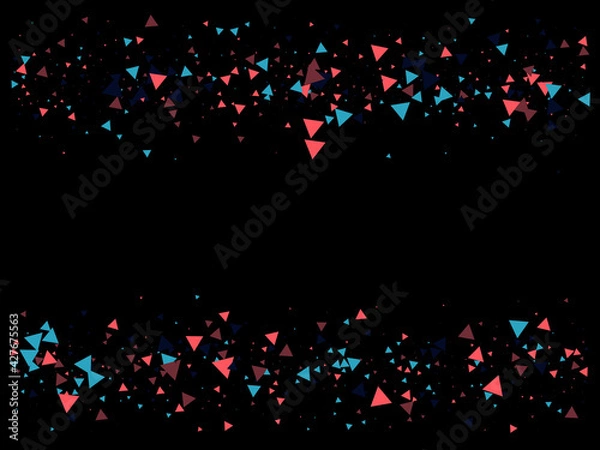 Fototapeta Triangle Explosion Confetti. Textured Data Particles Blast. Triangles