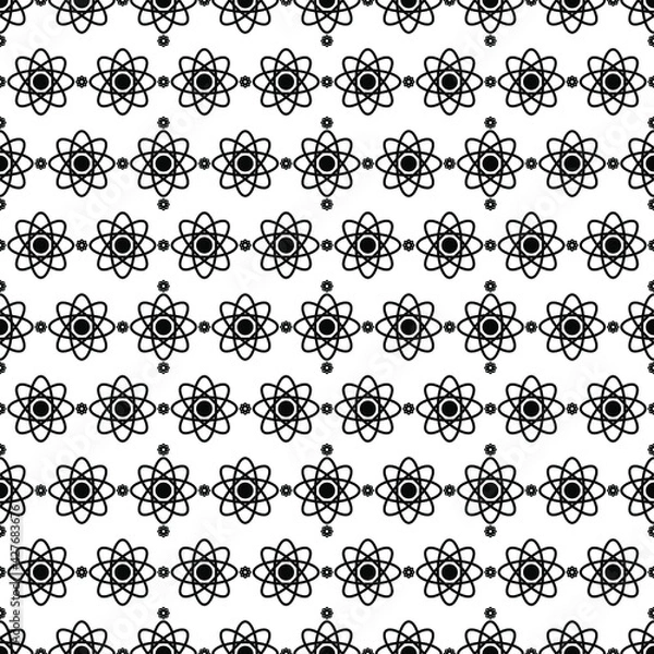 Fototapeta Abstract Seamless Pattern Black Doodle Geometric Figures Background Vector