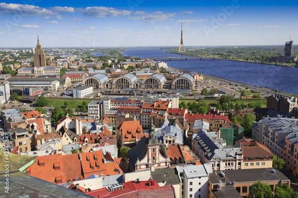 Fototapeta View of Riga skyline