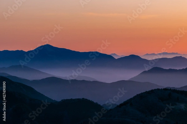 Fototapeta 四国カルストの朝焼け