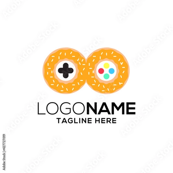 Obraz donuts game logo design