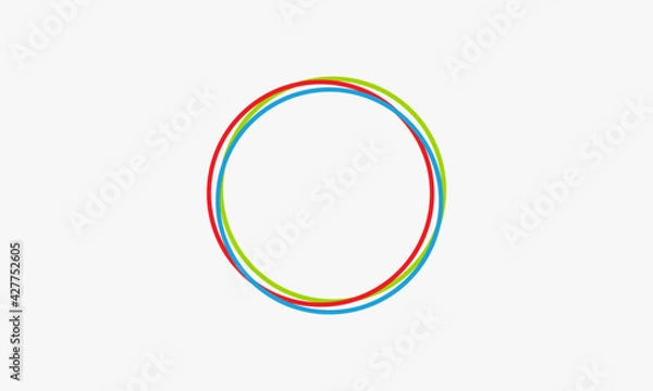 Fototapeta three circles line colorful logo design vector.