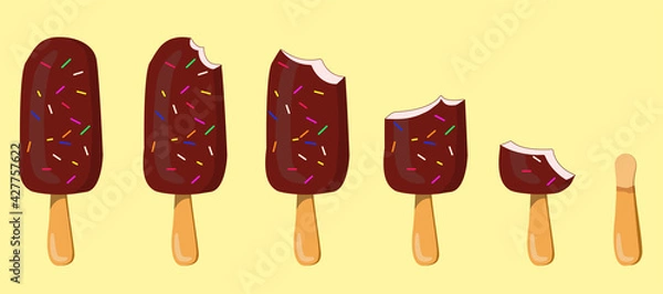 Fototapeta Ice cream collection. Flat style vector illustration design
