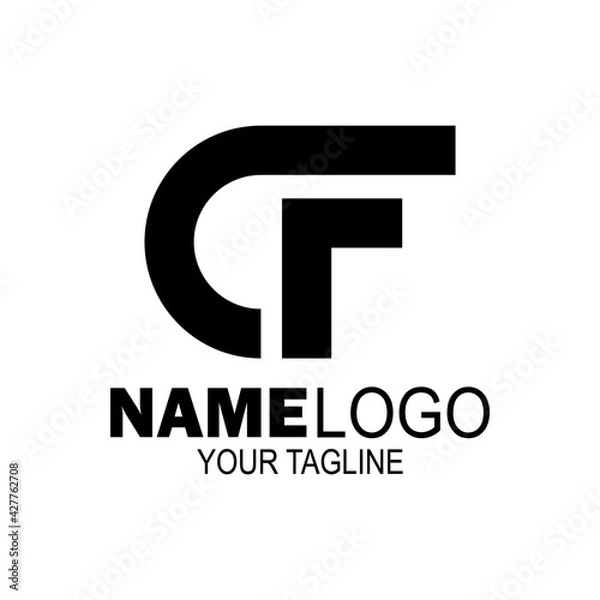 Fototapeta initial Letter CF logo design. for company logos. vector