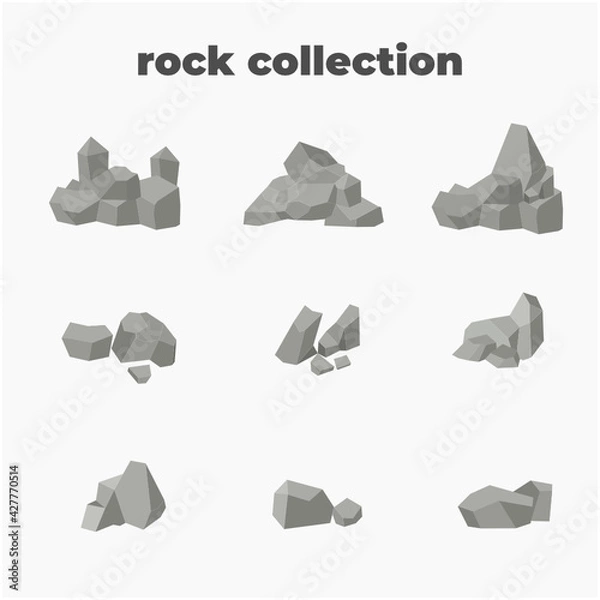 Fototapeta set of rock and stone