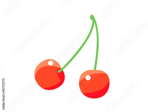 Fototapeta シンプルなさくらんぼのイラスト