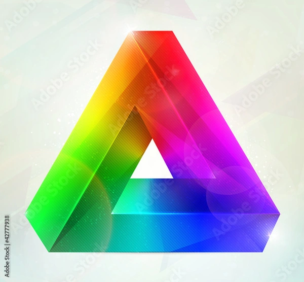 Fototapeta Impossible object. Vector illusion.