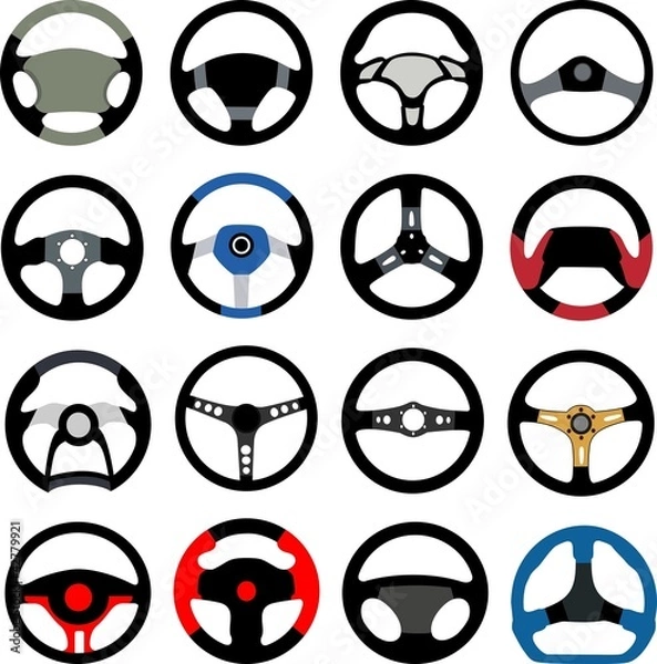 Obraz Steering wheel isolated on white
