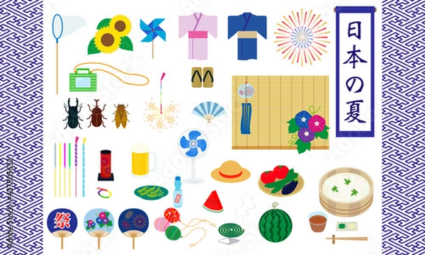 Obraz 日本の夏　イラスト素材