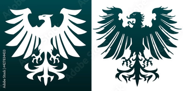 Obraz Eagle Crest,ワシの紋章, old and new style heraldic vector emblem
