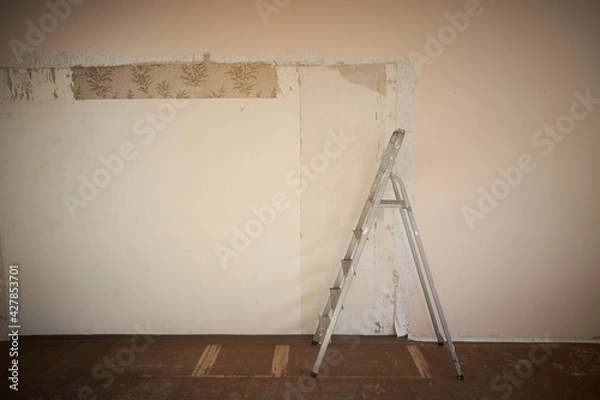 Obraz Leiter beim Renovieren