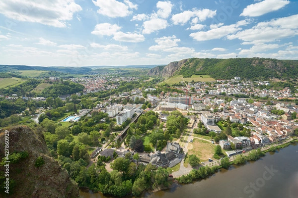 Fototapeta Bad-Kreuznach || Bad-Münster || Burg Rheingrafenstein || Rote Felsen
